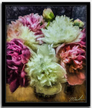 Peonies in Vase - Textured Image