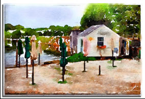 The Oyster Shack - digital watercolor