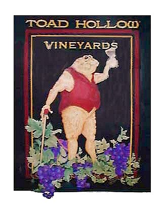 Toad Hollow Vineyards' Poster "Toasting Toad", by Maureen Erickson