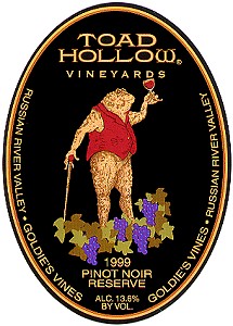 Toad Hollow 1999 Pinot Noir Reserve, Goldie's Vines, Russian River Valley, Sonoma County