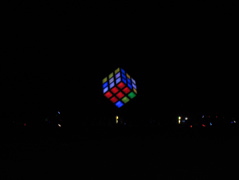 At night the rubic's cube was 'playable'