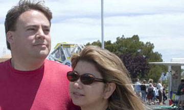 Kevin and Kelly in front of ferris wheel