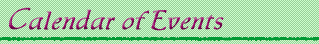 Calendar of Events
