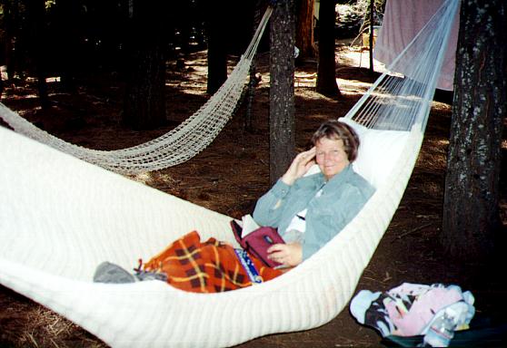 Maggie in her hammock