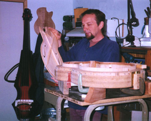 John Knutson in his shop