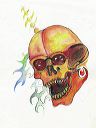 skull_orange_water_color