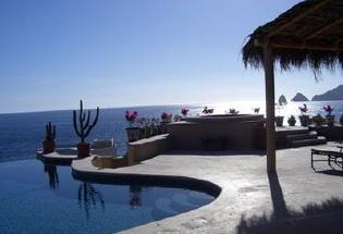 View looking South fro pool and sun terrace.