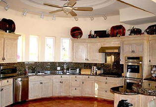 Modern gourmet kitchen.