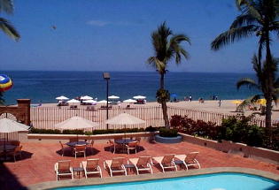 Pool terrace overlooking Banderas Bay.