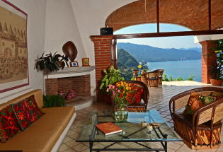 Living area with view of Bay.