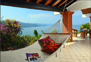 Spacious terrace with view of Bay.