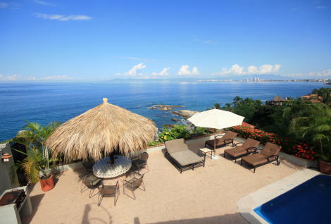 Beautiful view of Banderas Bay and Puerto Vallarta.