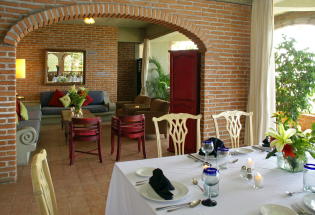 Dining area with view of Bay.