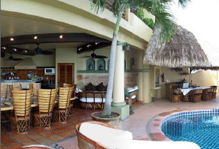 Ocean front terrace on main  entry level.