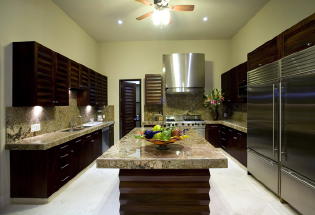 large modern gourmet kitchen.