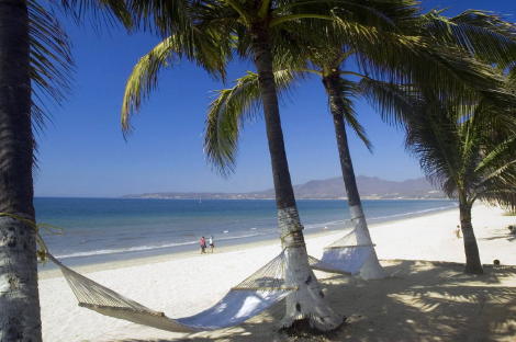 Beautiful white sand beach on Bahia de Banderas.