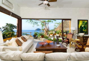 Living area looks out to Banderas Bay.