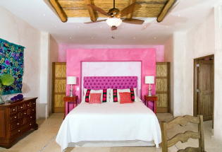 Large bedroom suite has view  of Banderas Bay.