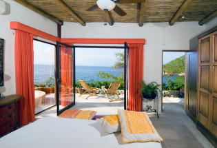 Master suite with terrace and view of Banderas Bay.