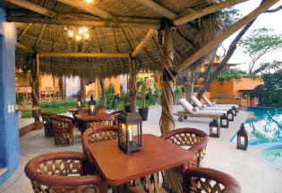 Palapa covered terrace.