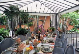 Elegant outdoor dining.