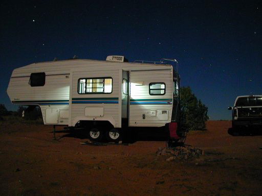 Campsite in the moonlight