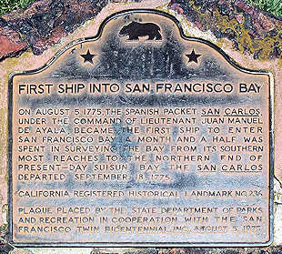 The Ayala plaque historical marker, San Francisco.