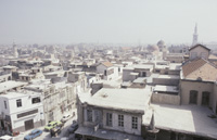Damascus, view east to Great Mosque from Citadel.