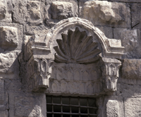 Damascus Citadel, shell-headed window frame, south exterior of Tower 3.