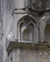 Intersecting arches in vault.