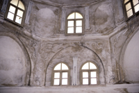 Tomb chamber, stucco in vault.