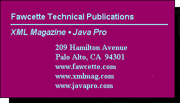 Fawcette Technical Publications  209 Hamilton Avenue  Palo Alto, CA 94301  Internet: www.fawcette.com/