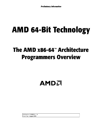 AMD x86-64 Architecture Programmers Overview