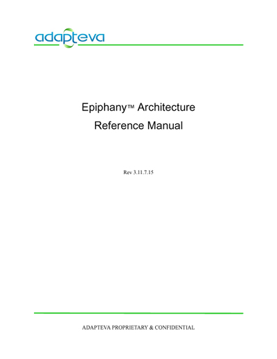 Adapteva Epiphany Architecture Reference Manual