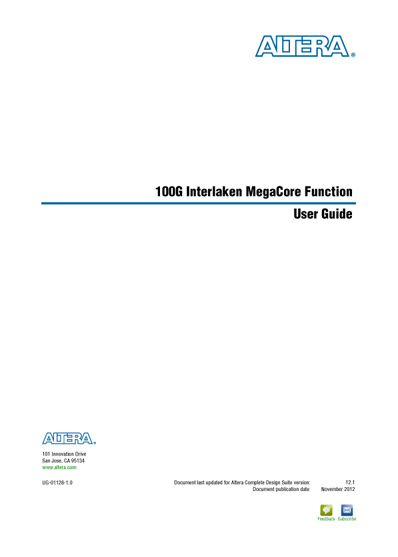 Altera Interlaken Megacore Function Users Guide