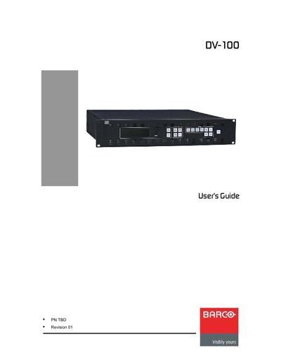 Barco DV-100 LED-Display Processor User's Guide