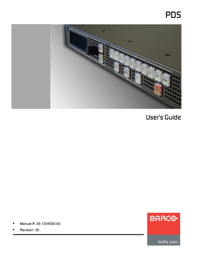 Barco PDS Digital and Analog Video Switcher User's Guide