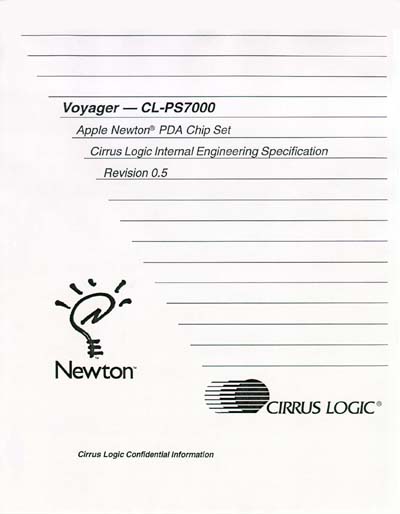 Cirrus Logic Voyager CL-PS7000 Apple Newton PCA Chip Set Engineering Specification