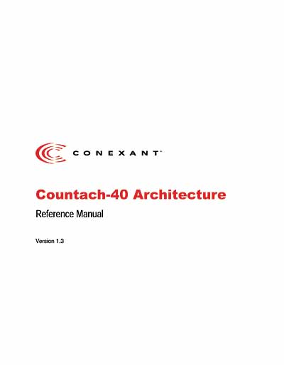 Conexant Countach-40 DSP Architecture Reference Manual