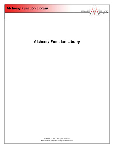 ElementCXI Alchemy Function Library