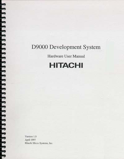 Hitachi D9000 Development System Hardware User Manual