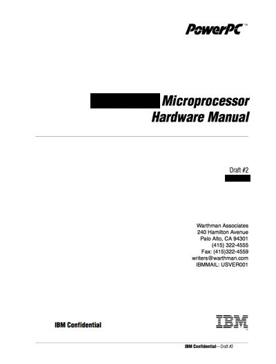 IBM PowerPC 615 Microprocessor Hardware Manual