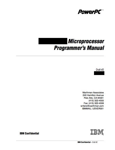 IBM PowerPC 615 Processor Programmer's Manual