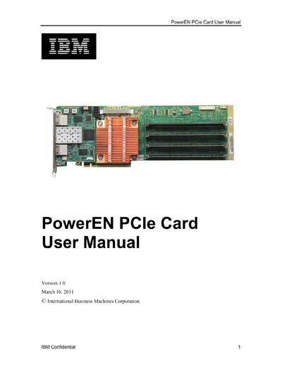 IBM PowerEN PCIe Card 
User Manual