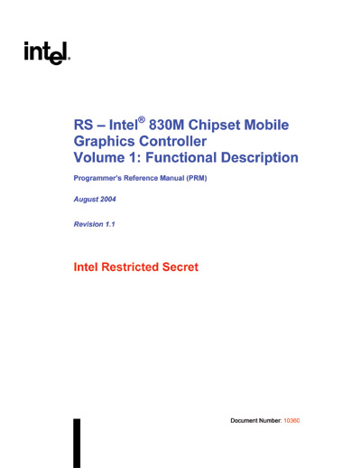 Intel 830M Chipset Mobile Graphics Controller v1