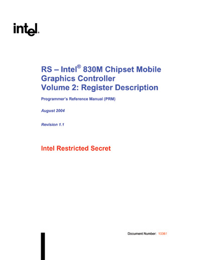 Intel 830M Chipset Mobile Graphics Controller v2