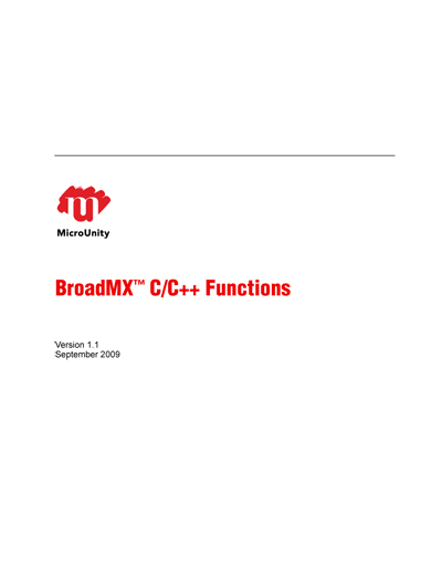 MicroUnity BroadMX C/C++ Functions