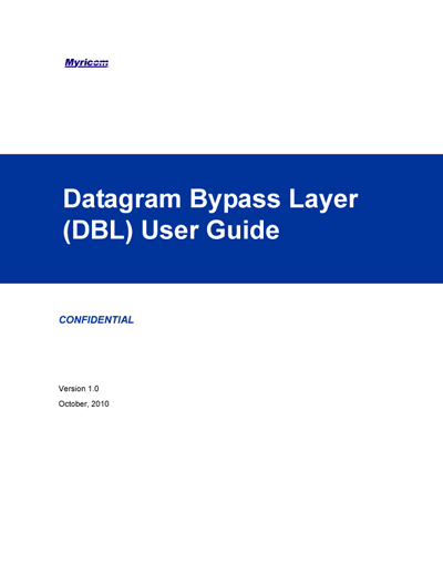 Myricom Datagram Bypass Layer (DBL) User Guide