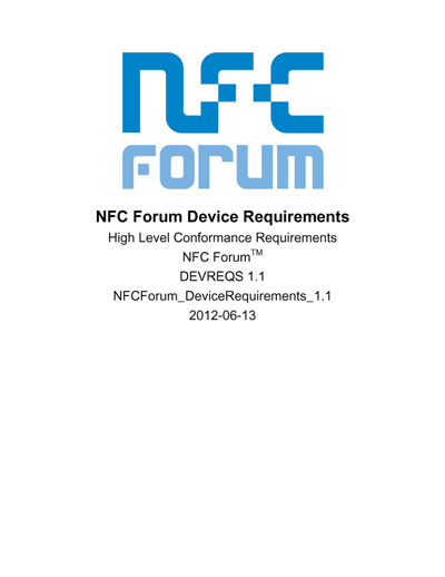NFC Forum Device Requirements
