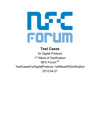 Near Field Communication (NFC) Forum's Test Cases for Digital Protocol example